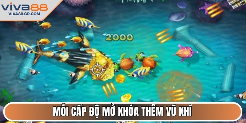 Mỗi cấp độ mở khóa thêm vũ khí